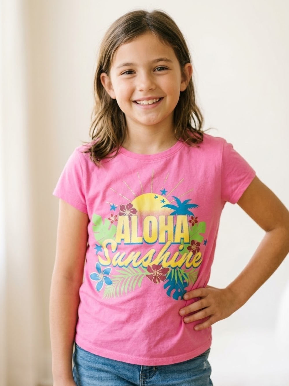 The Children's Place Pink 'Aloha Sunshine' Graphic Tee